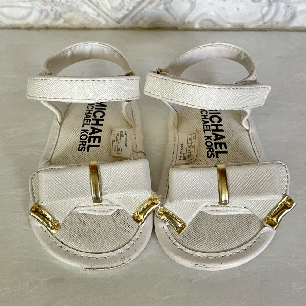 Michael Kors - White Baby Joy Kiera Sandals- Size 3 - Picture 1 of 11